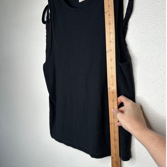 Nation Ltd Black Ruched Shoulder Tie Sleeveless Tank Top S - Picture 12 of 12